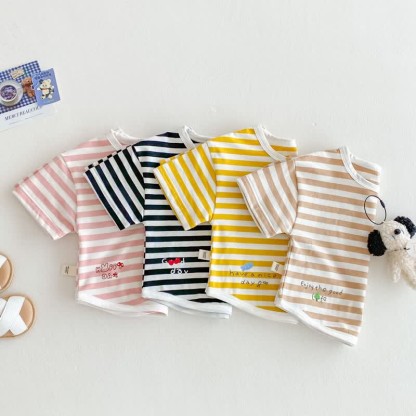 Baby Toddler Girl Animal Patch Stripe T-Shirt - image 4
