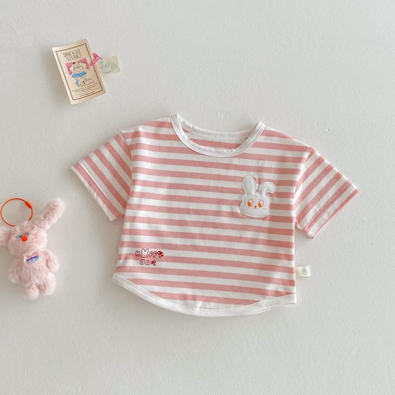 Baby Toddler Girl Animal Patch Stripe T-Shirt - Pink - 5-7T - image 14