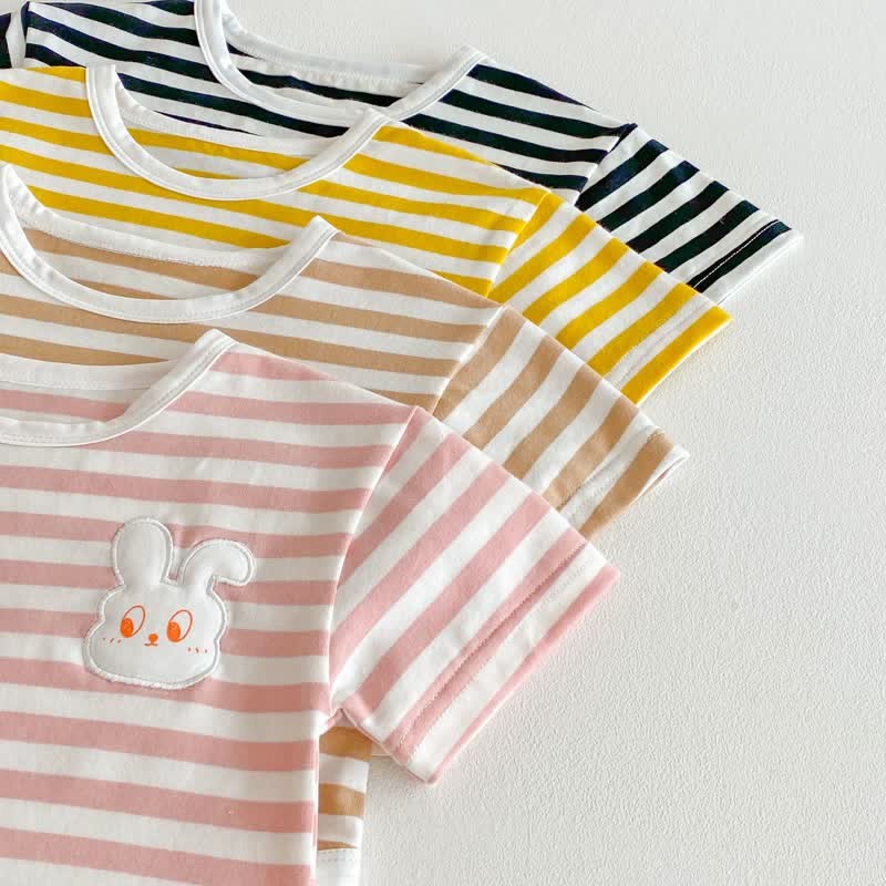 Baby Toddler Girl Animal Patch Stripe T-Shirt - image 7