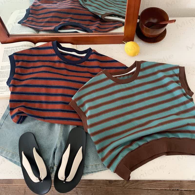 Toddler Contrast Color Stripe Tank Top - image 1