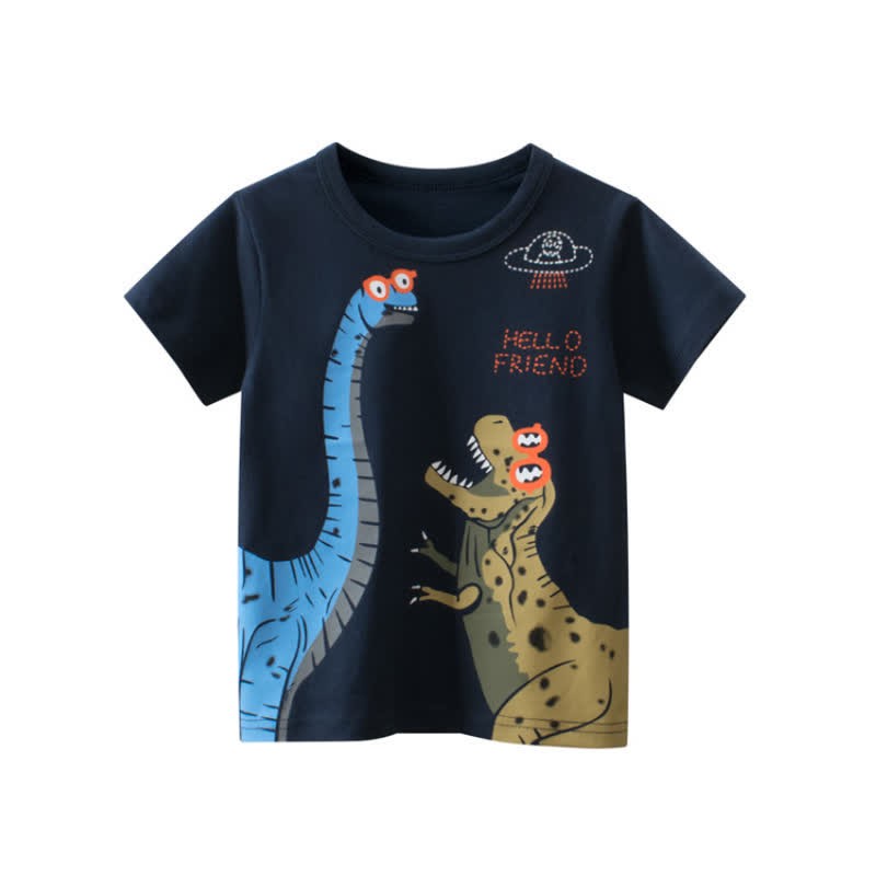 HELLO FRIEND Toddler Boy Dinosaur T-Shirt - Dark Blue - 8Y - image 1