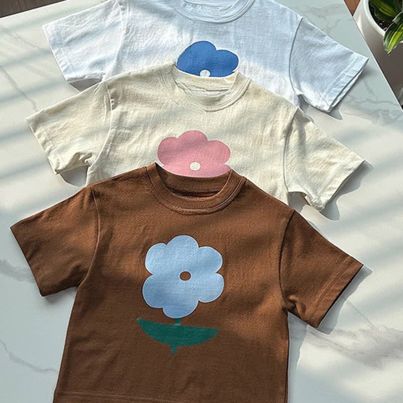 Toddler Floral Print Simple T-Shirt - image 2