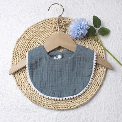Personalized Baby Name Pom Pom Bib - Blue - 27cm - image 12