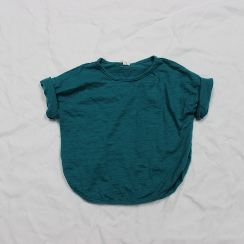 Baby Toddler Solid Color Base Layer T-Shirt - Lake Blue - 10Y - image 8