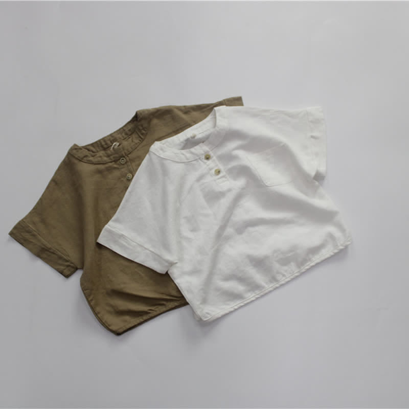 Kid Solid Color Loose T-Shirt - image 2