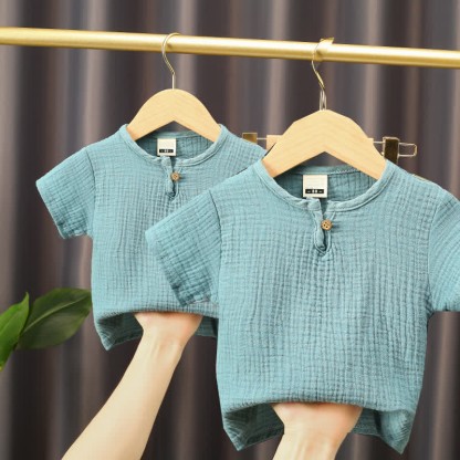 Body Toddler Solid Color Gauze T-Shirt - image 4