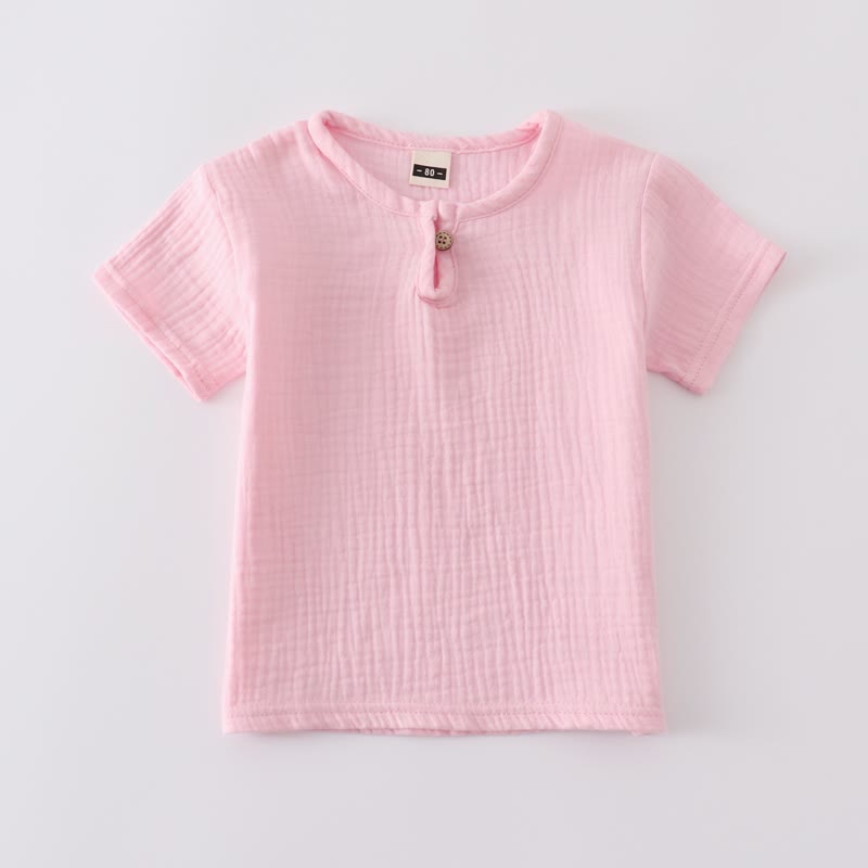Body Toddler Solid Color Gauze T-Shirt - Pink - 5-7T - image 13