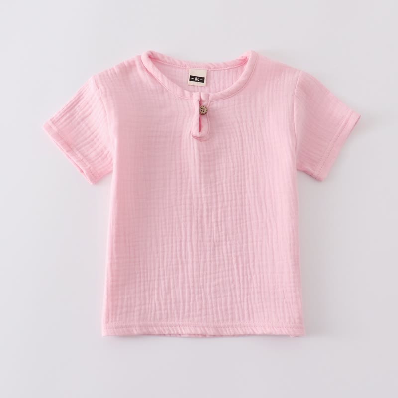 Body Toddler Solid Color Gauze T-Shirt - Pink - 5-7T - image 13