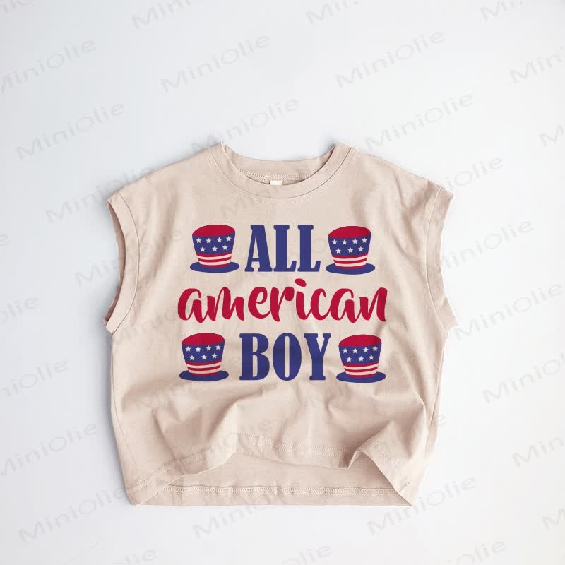 ALL AMERICAN BOY Baby Toddler Hat Khaki Tank Top