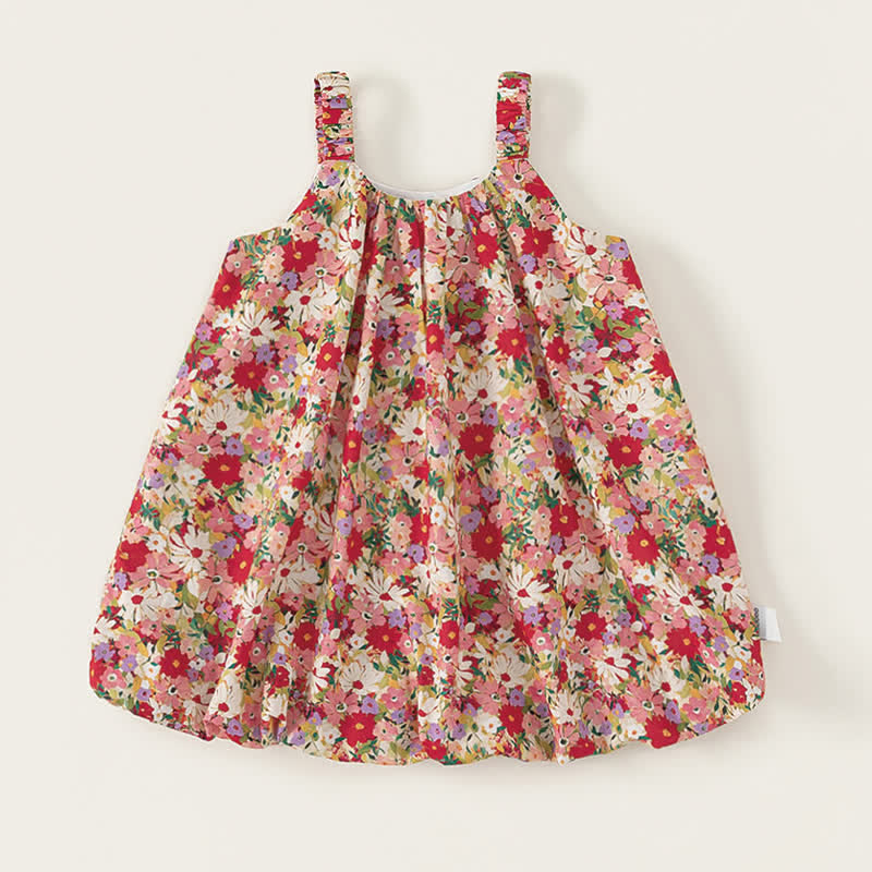 Toddler Cute Red Flower Suspenders Dress - Red - 10Y - image 1