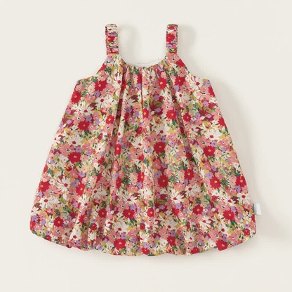 Toddler Cute Red Flower Suspenders Dress - Red - 10Y - image 1