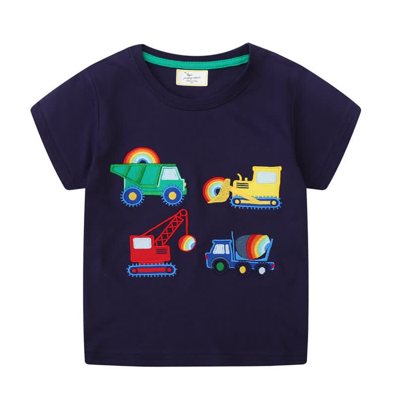 Toddler Boy Embroidered Cars T-Shirt - Navy Blue - 7T - image 1