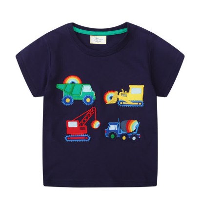 Toddler Boy Embroidered Cars T-Shirt - Navy Blue - 7T - image 1