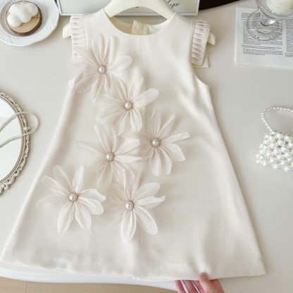 Toddler 3D Flower Sleeveless Graceful Dress - image 3