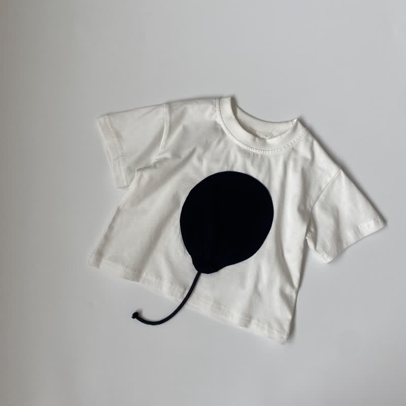 Toddler Balloon Patch Simple T-Shirt - White - 8Y - image 2