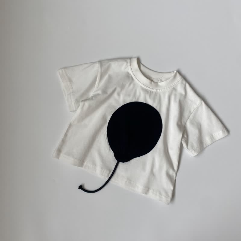Toddler Balloon Patch Simple T-Shirt - White - 8Y - image 2