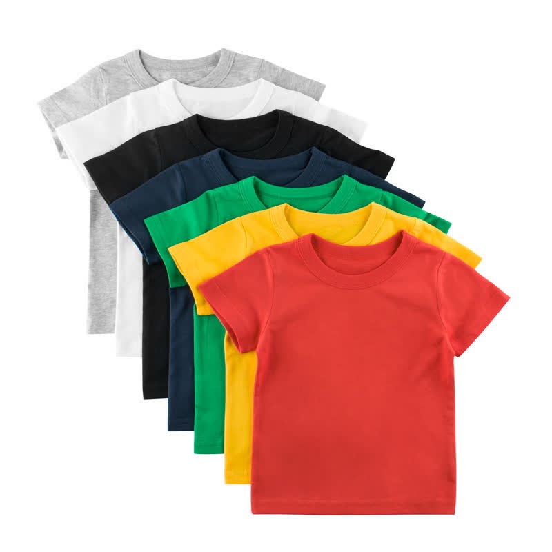 Kid Solid Color Simple T-Shirt - image 1
