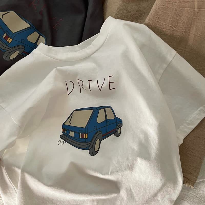 DRIVE Kid Boy Blue Cartoon Car T-Shirt - White - 12Y - image 4