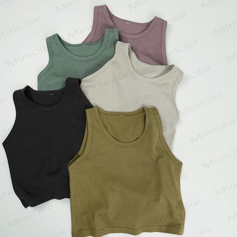 Toddler Solid Color Simple Tank Top - image 1