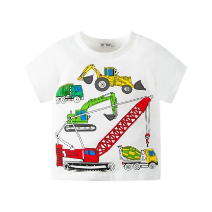 Kid Boy Construction Vehicles T-Shirt - White - 10Y - image 2