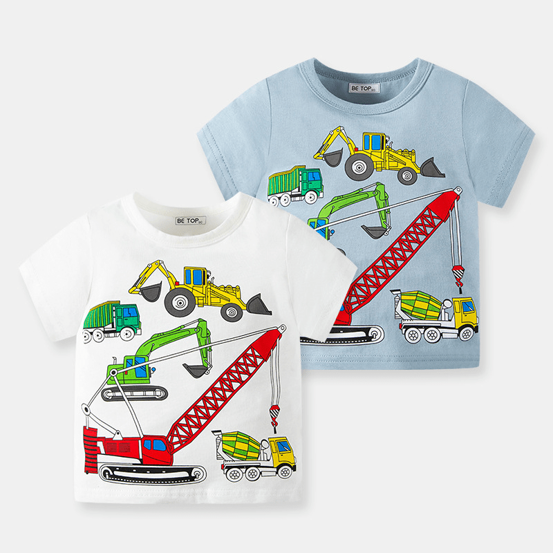 Kid Boy Construction Vehicles T-Shirt - image 1