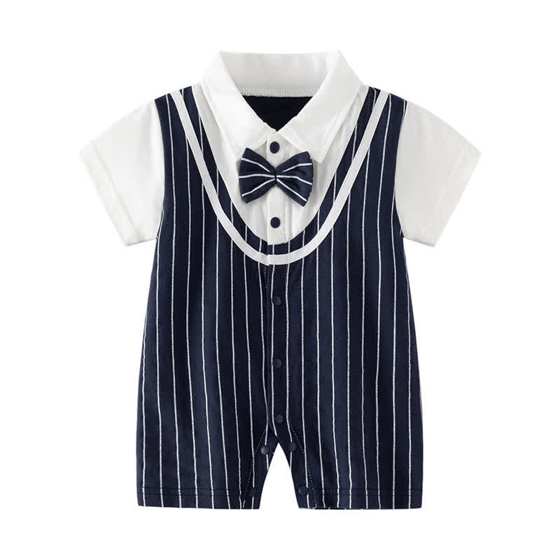 Baby Boy British Style Gentleman Romper - Dark Blue - 18-24M - image 1