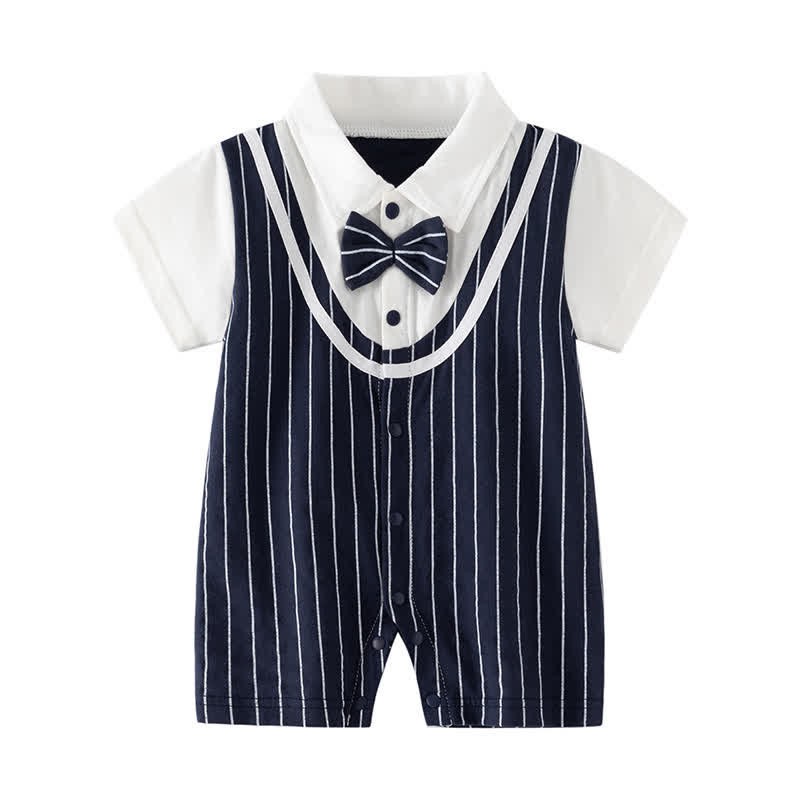Baby Boy British Style Gentleman Romper - Dark Blue - 18-24M - image 1