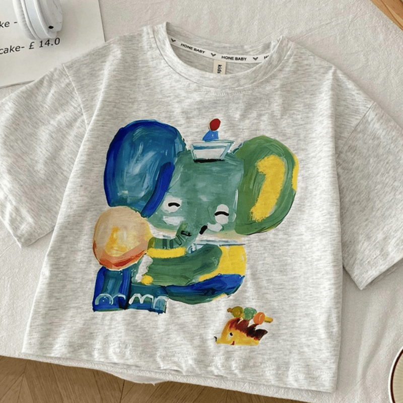 Kid Oil Paint Elephant Grey T-Shirt - image 1