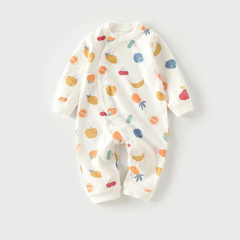 Baby Various Fruits Printed Kimono Style Romper - White - 18-24M - image 1
