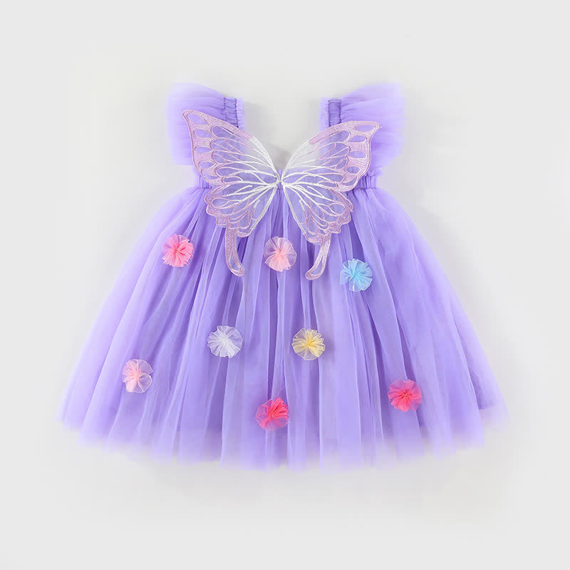 Toddler Butterfly Wings Tulle Dress - Purple - 5-7T - image 31