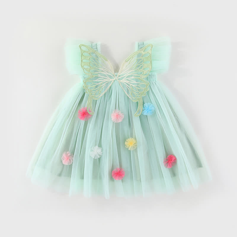 Toddler Butterfly Wings Tulle Dress - Green - 5-7T - image 11