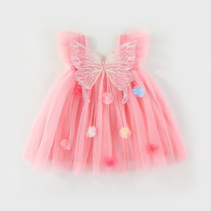 Toddler Butterfly Wings Tulle Dress - Pink - 5-7T - image 41