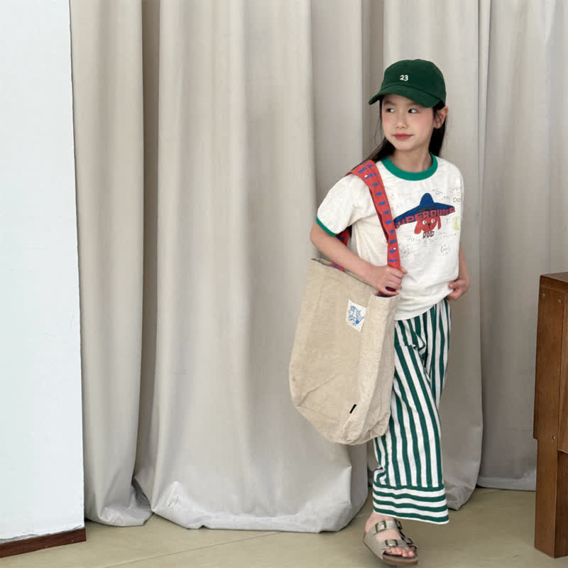 Toddler Girl Striped Simple Loose Pants - image 9