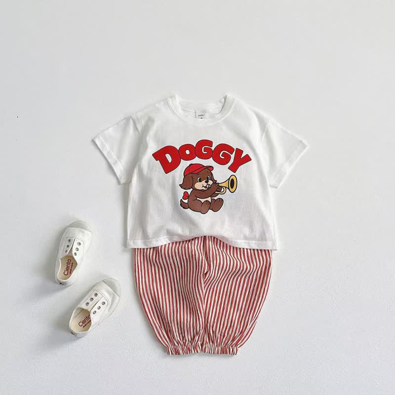 Toddler Vertical Striped Simple Jogger Pants - image 4