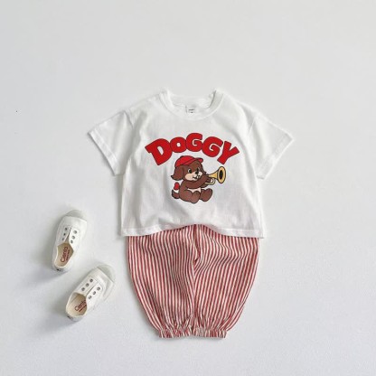 Toddler Vertical Striped Simple Jogger Pants - image 4