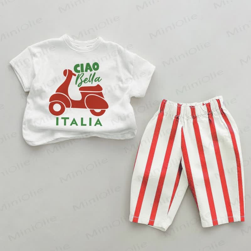 CIAO BELLA ITALIA Baby 2-Piece Red Striped Set – MiniOlie