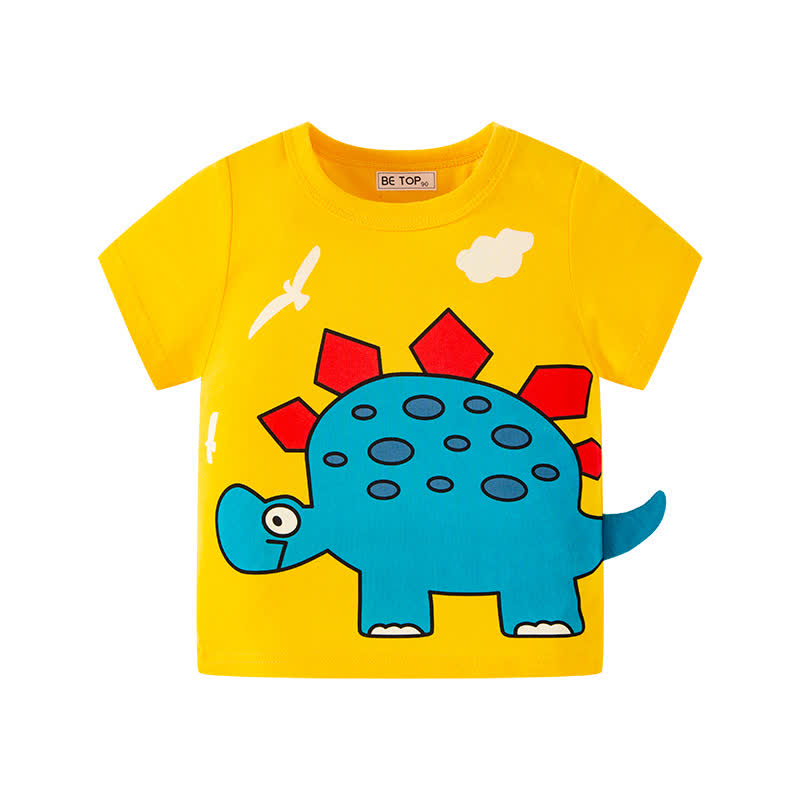 Kid Boy Cartoon Dinosaur Printed T-Shirt - Yellow - 10Y - image 2