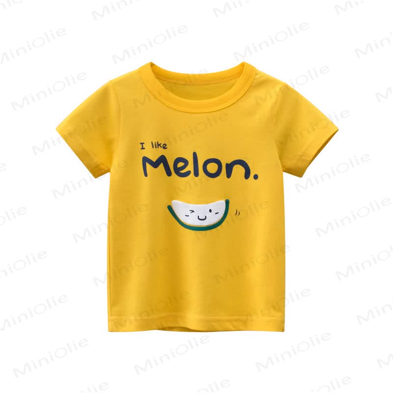 I LIKE MELON/STRAWBERRY/ORANGE Kid Fruit Printed T-Shirt - Yellow - 10Y - image 1