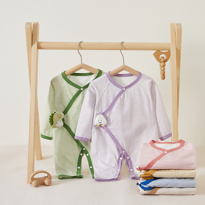 Baby 3d Animal Striped Kimono Romper - image 1