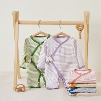 Baby 3d Animal Striped Kimono Romper - image 1