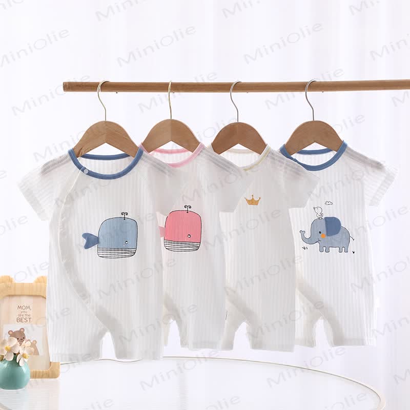 Baby Elephant Whale Crown White Romper - image 1