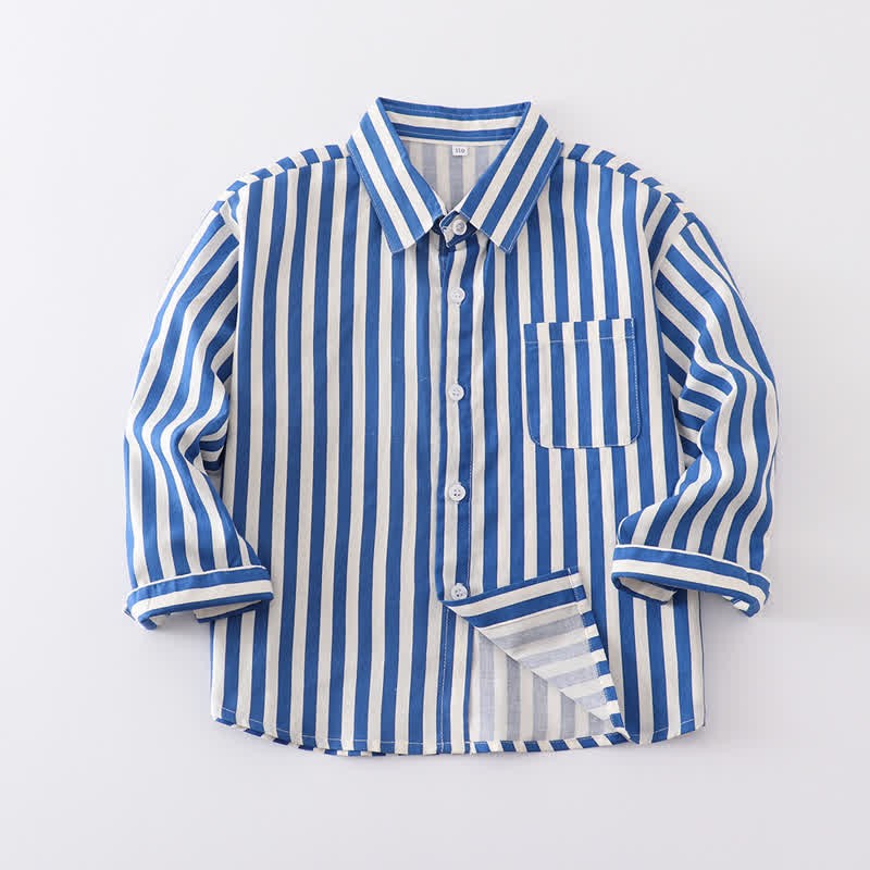 Kid Boy Vertical Striped Shirt - Blue - 10Y - image 2