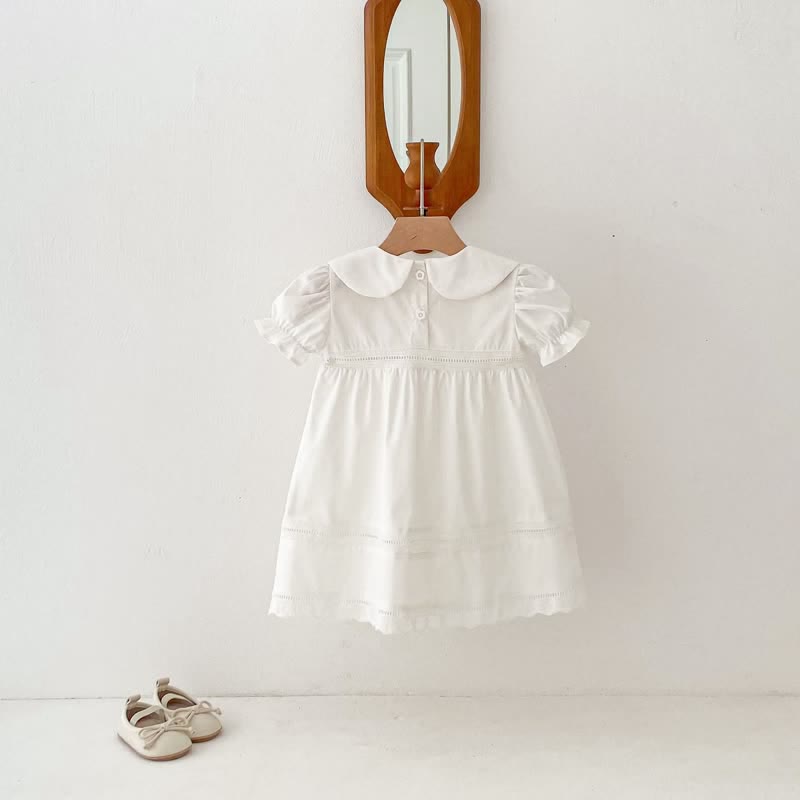 Toddler Girl Solid Color White Sweet Dress - image 5