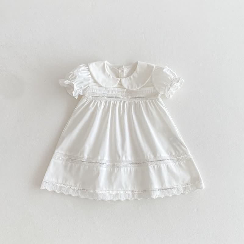 Toddler Girl Solid Color White Sweet Dress - White - 8Y - image 10