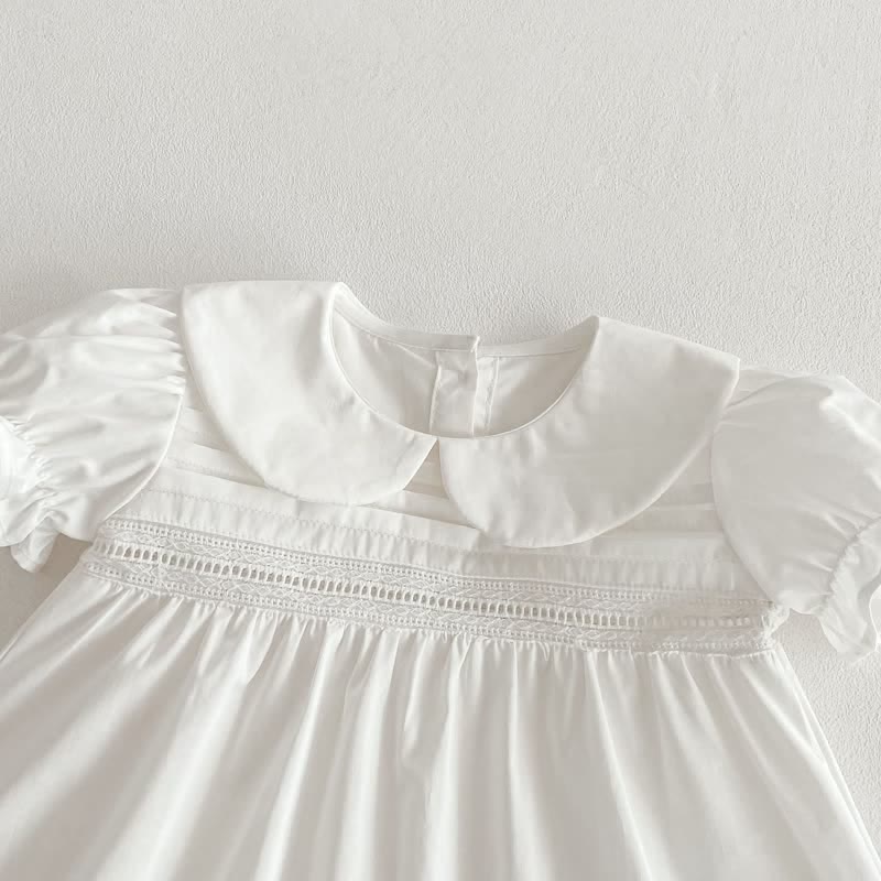 Toddler Girl Solid Color White Sweet Dress - image 12