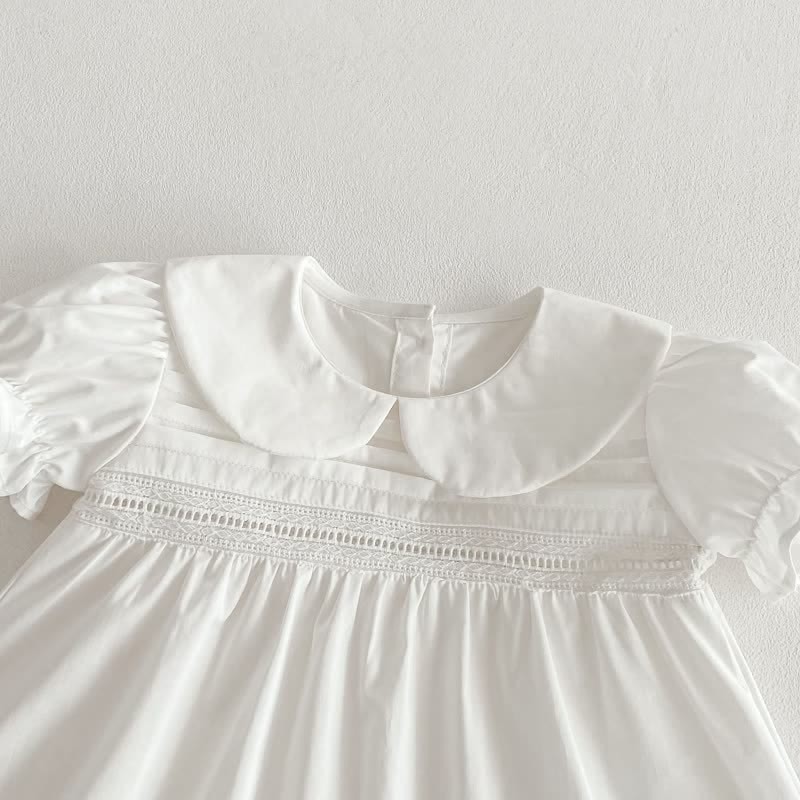 Toddler Girl Solid Color White Sweet Dress - image 12