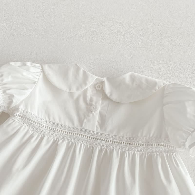 Toddler Girl Solid Color White Sweet Dress - image 13