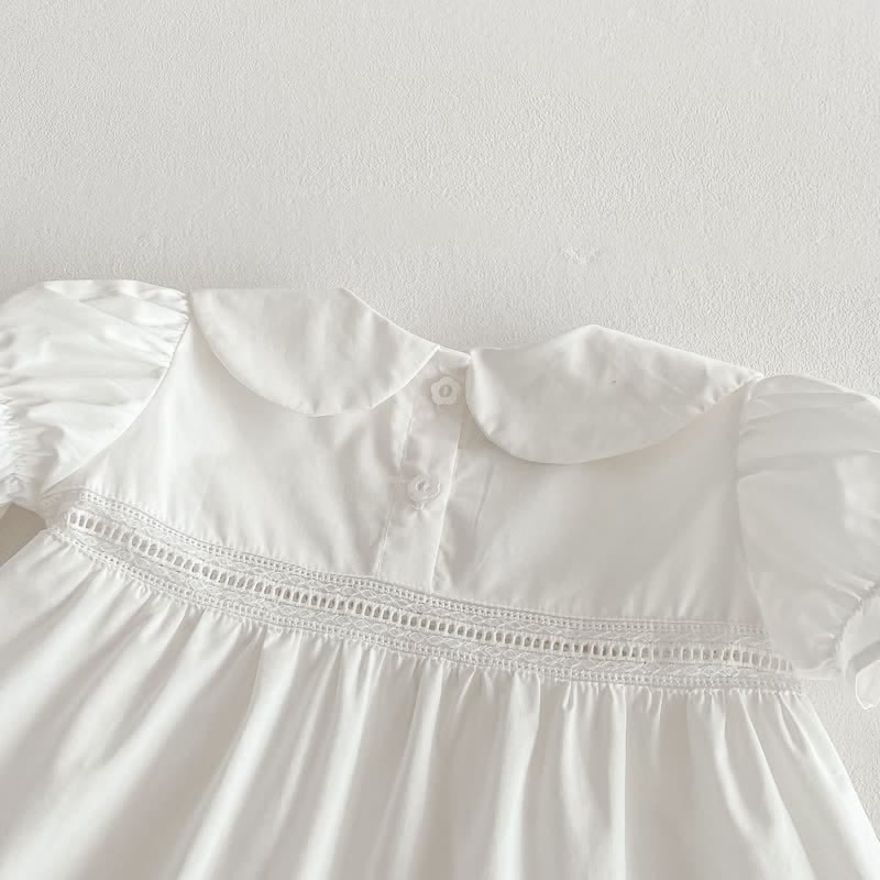 Toddler Girl Solid Color White Sweet Dress - image 13