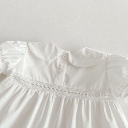 Toddler Girl Solid Color White Sweet Dress - image 13