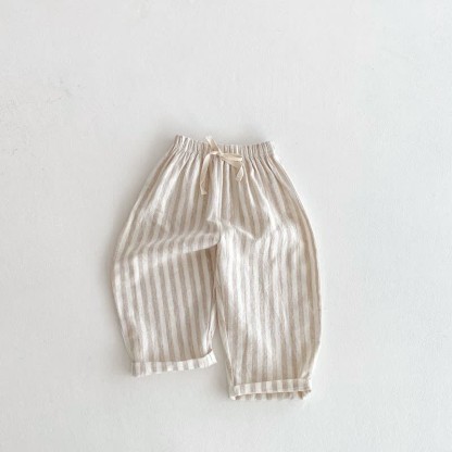 Baby Toddler Vertical Striped Minimalist Pants - Khaki - 5-7T - image 12